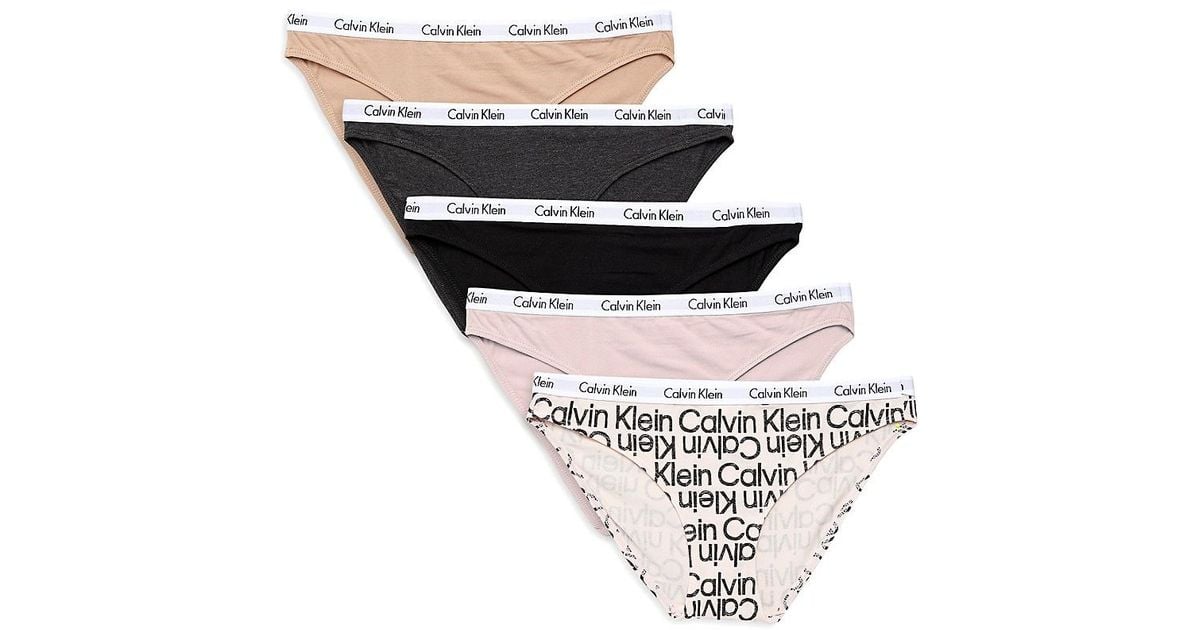 Calvin Klein 5-pack Logo-waist Bikini Panties in Red