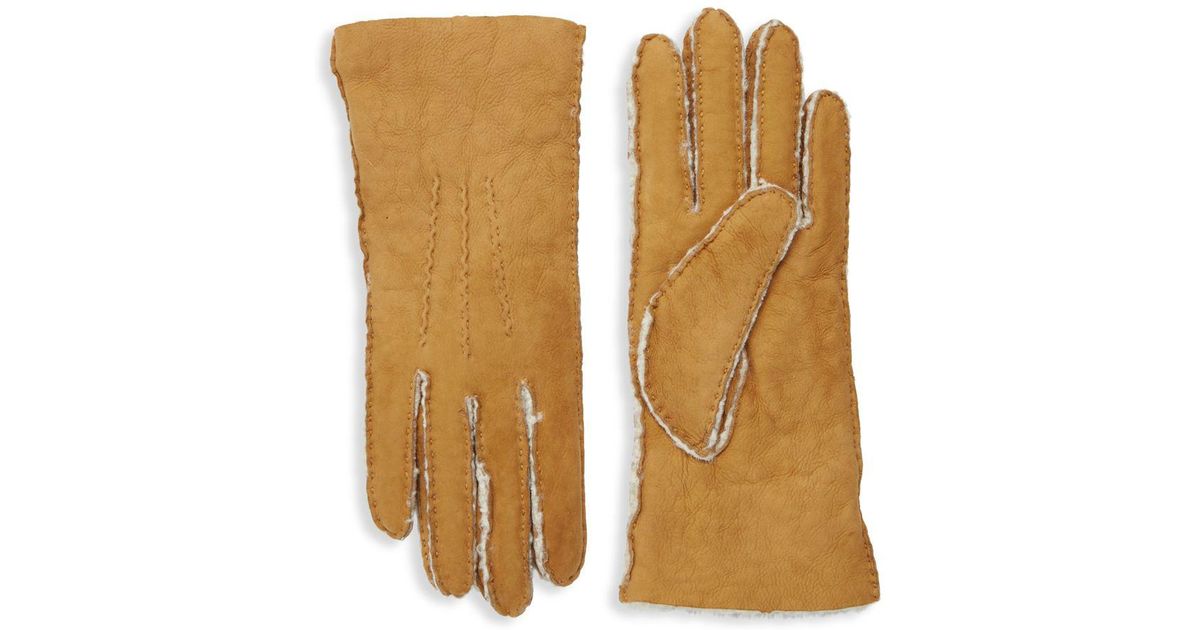 shearling lined leather gloves