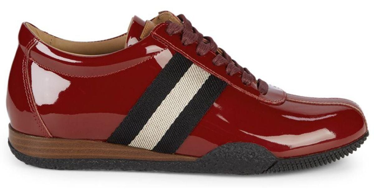 bally patent leather sneakers