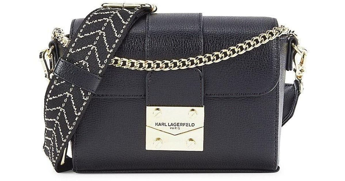 Karl Lagerfeld Jolie Harlow Leather Crossbody Bag in Black Lyst
