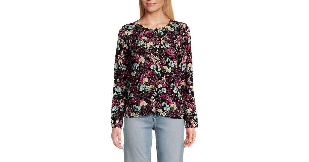 Saks Fifth Avenue
 COLLECTION Floral Wool-Blend Sweater main image 1