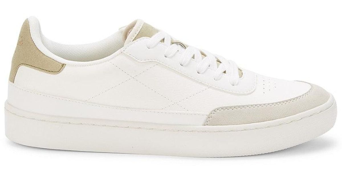 Original Penguin Campus Faux Leather Sneakers in Ivory (White) | Lyst
