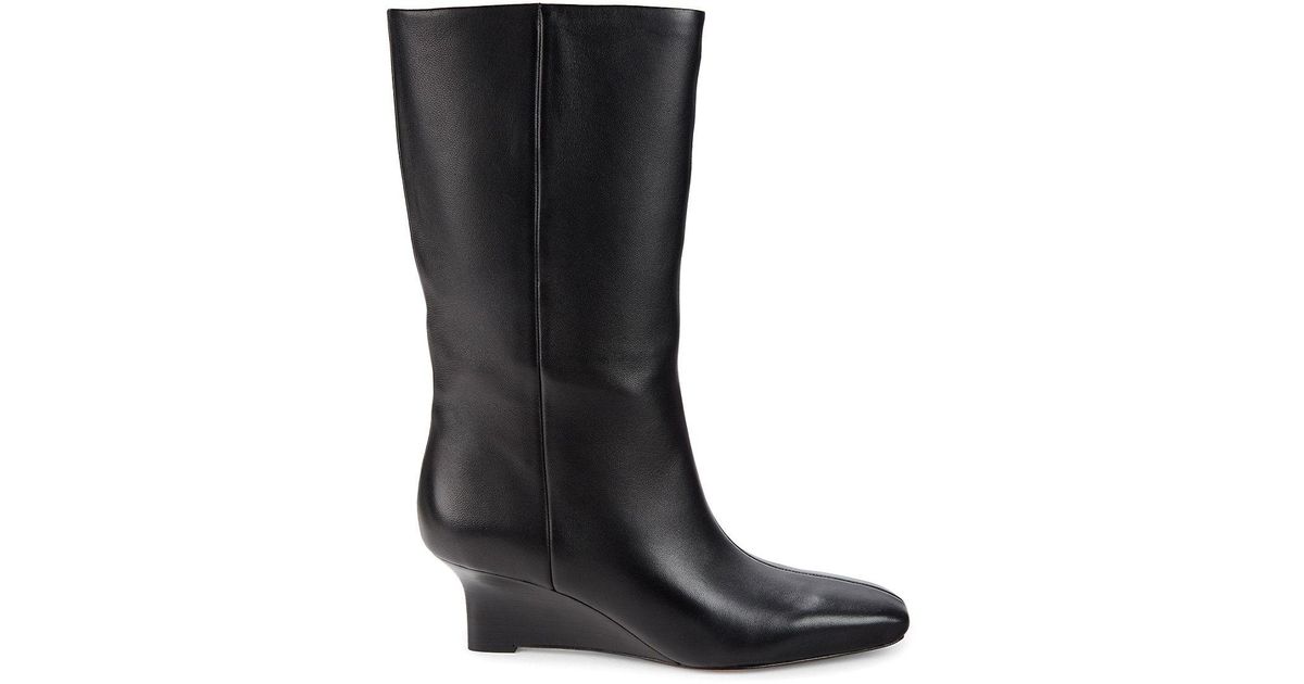 Vince Beverly Mid Calf Wedge Boots in Black | Lyst