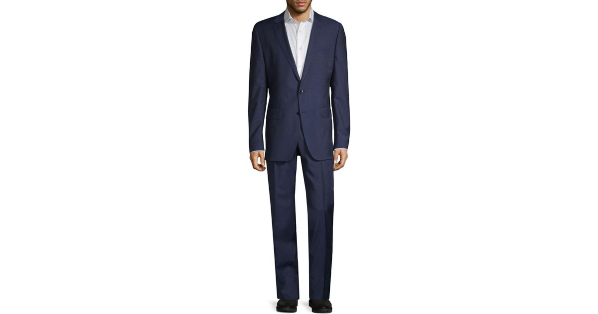 BOSS by HUGO BOSS Guabello Slim-fit Wool Suit in Blue for Men | Lyst UK