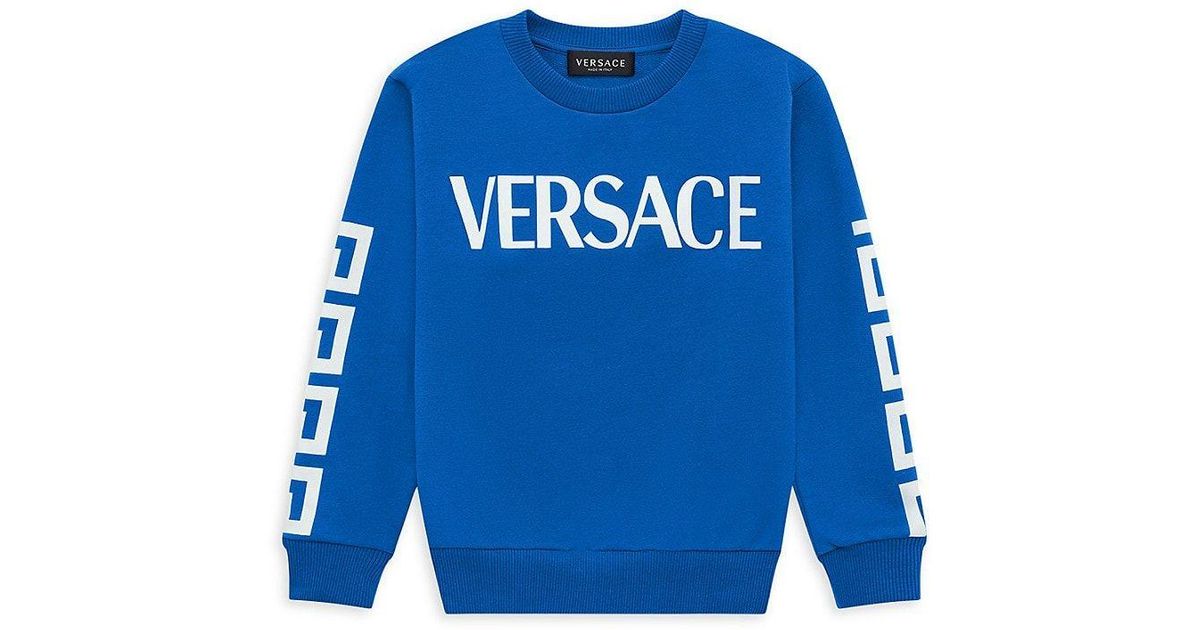 Versace Little Boy s Boy s Logo Greca Sweatshirt in Blue for Men