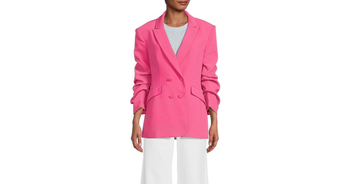 Cinq À Sept Kris Retro Double Breasted Blazer in Pink | Lyst
