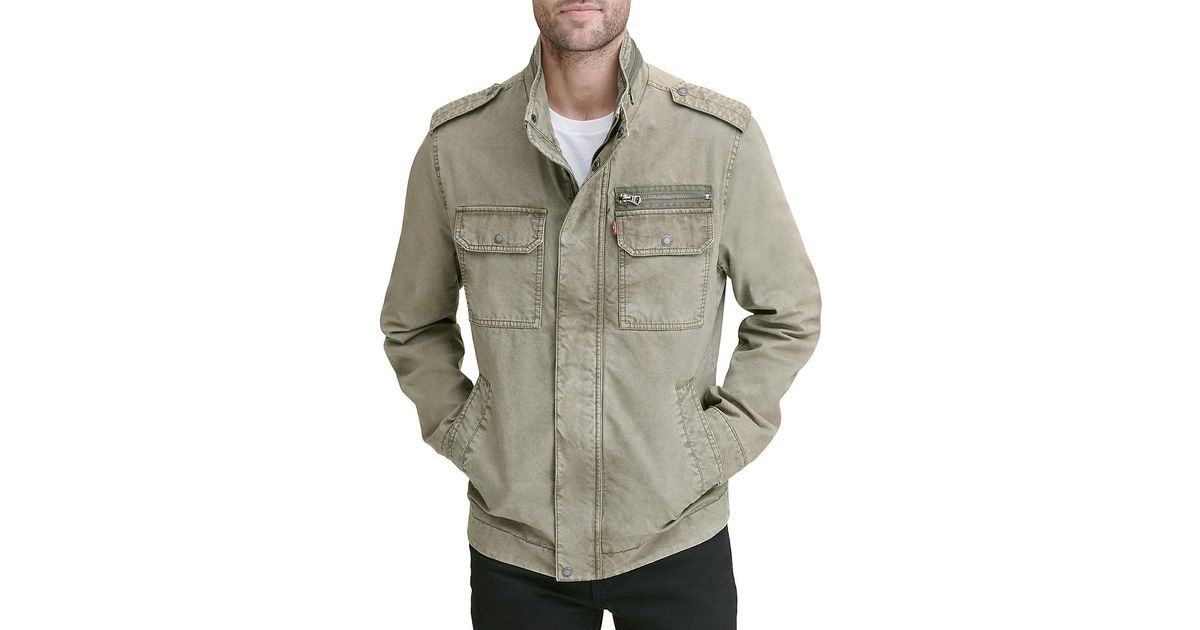 Stand Up Collar Military Jacket - Green | Levi's® US