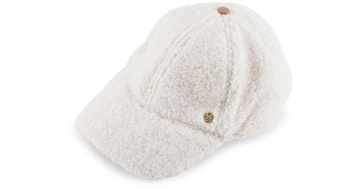 Vince Camuto Faux Shearling Baseball Cap in Ivory (White) Lyst