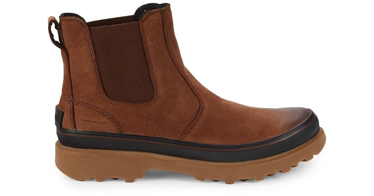 Sorel Suede Caribou Waterproof Chelsea Boots in Brown for Men | Lyst