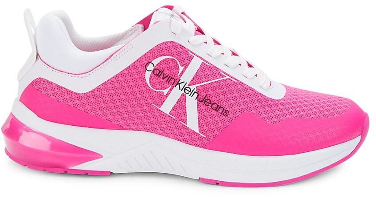 Calvin Klein Sasha Mesh Sneakers in Pink | Lyst
