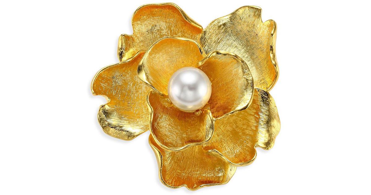 gold flower brooch