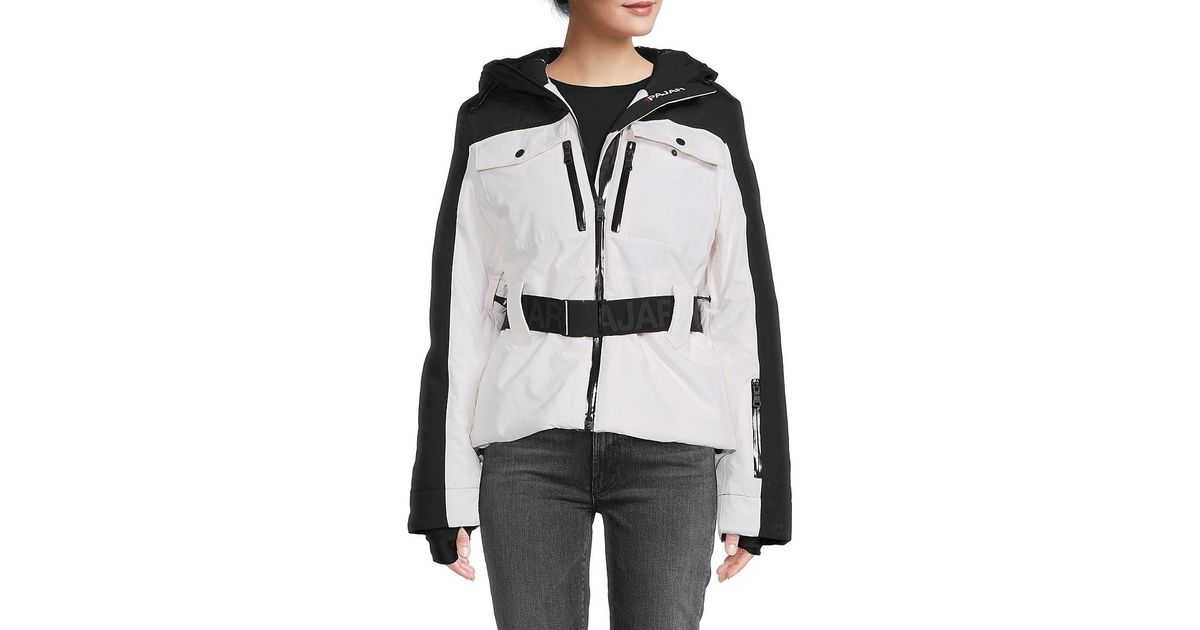 Pajar Active Collection Logo Belted Hooded Zip Up Jacket in Grey | Lyst ...