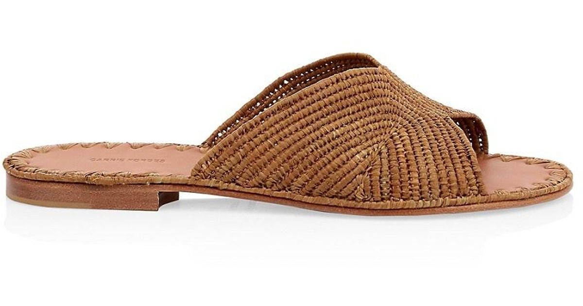 Carrie Forbes Salon Raffia Slide Sandals in Brown | Lyst UK