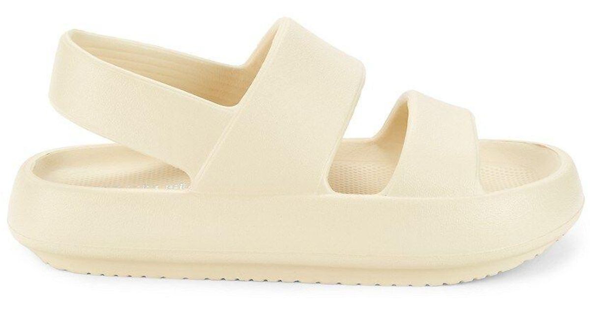 J/Slides Sporty Slingback Puffy Sandals in Black Lyst