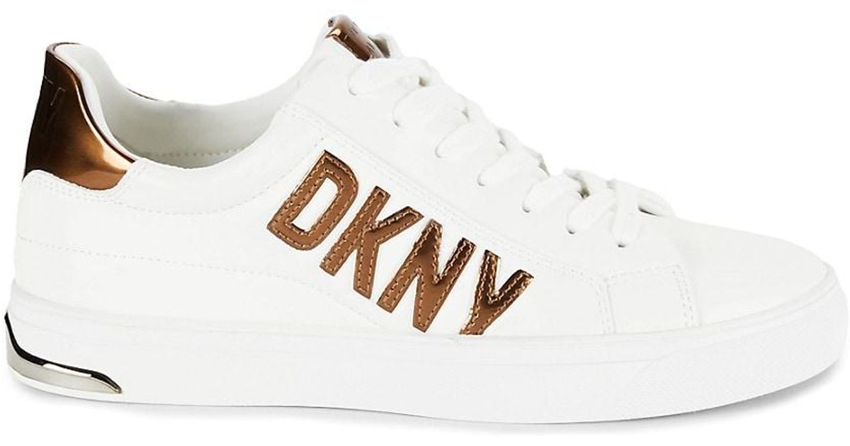 DKNY Adira Metallic Logo Sneakers Lyst UK