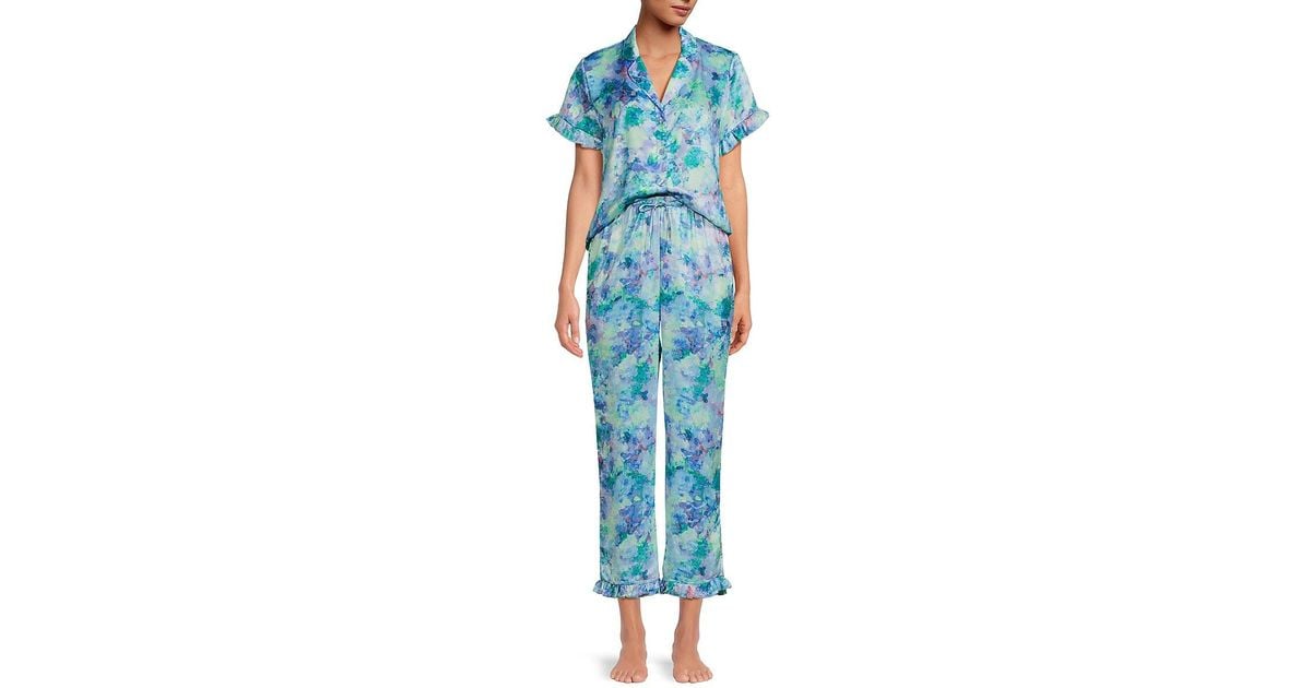 Laundry by Shelli Segal 2 piece Washer Satin Print Pajama Set in Red Lyst UK