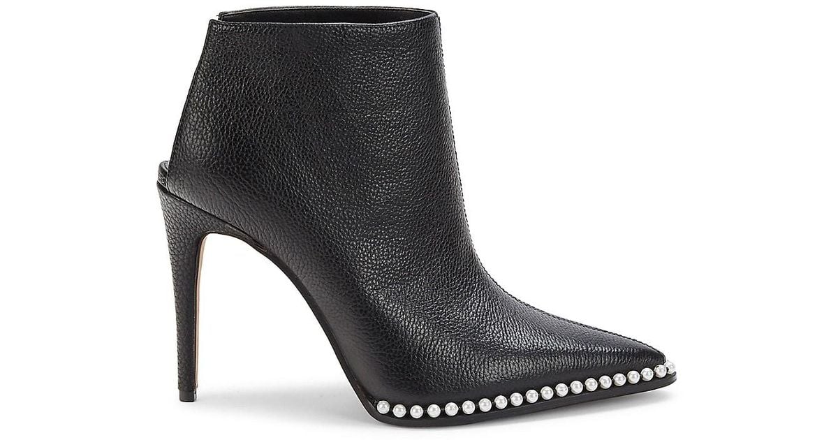 leather stiletto booties