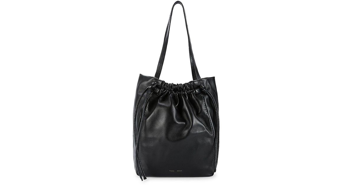 Proenza Schouler Drawstring Leather Shoulder Bag in Black Lyst