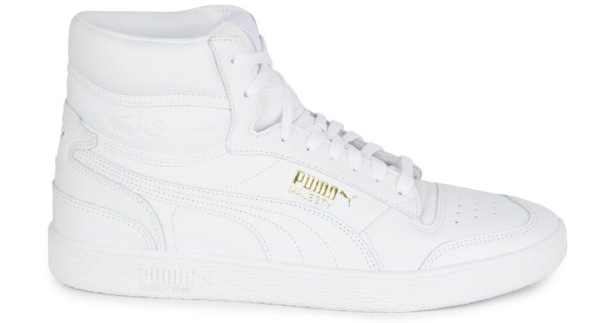 PUMA Leather Ralph Sampson White Mid Men's Sneakers for Men | Lyst