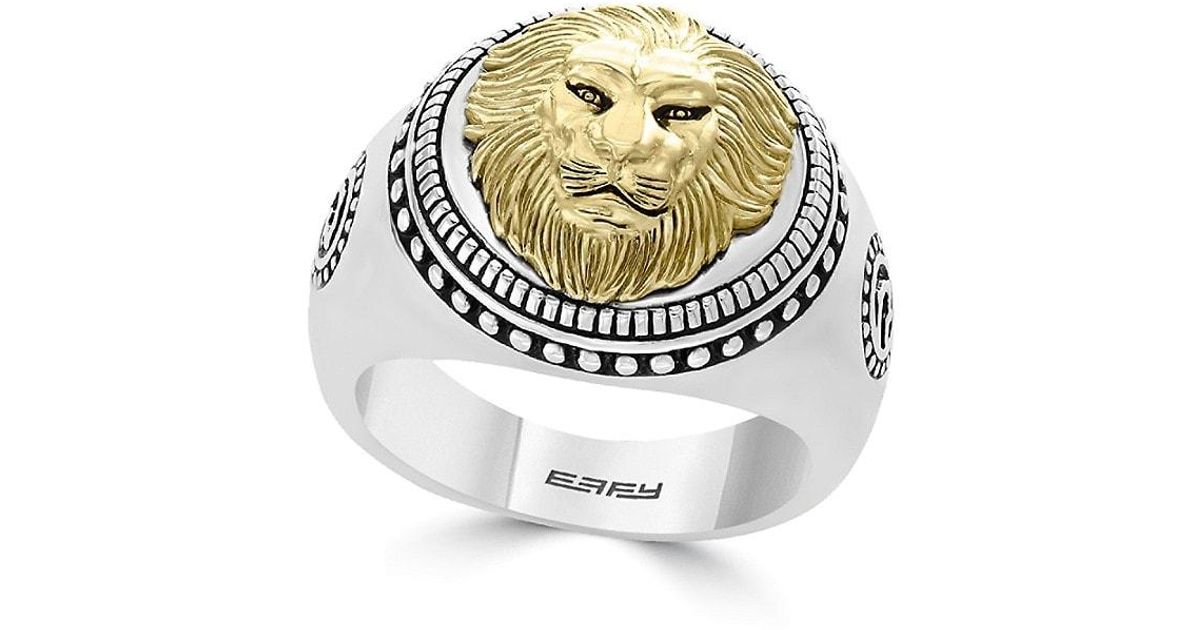Effy Gento Lion Sterling Silver Band Ring in Metallic for Men | Lyst