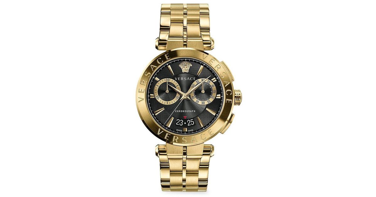 Versace Aion Chrono Ip Yellow Gold Chronograph Bracelet Watch in