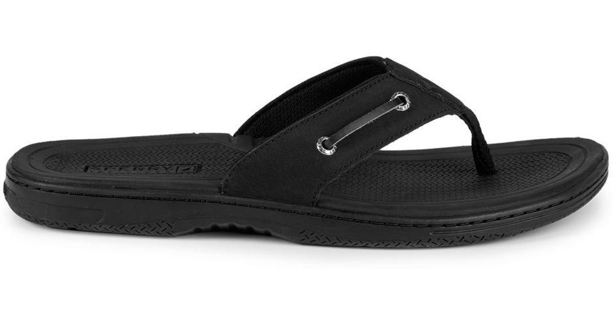 sperry black flip flops