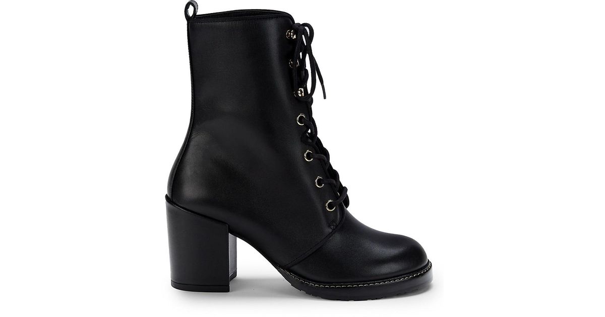 stuart weitzman women's ivey tweed high block heel combat boots