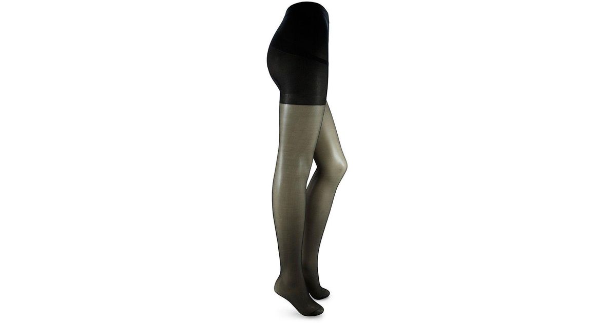 Tahari Control Top Sheer Tights in Black Lyst