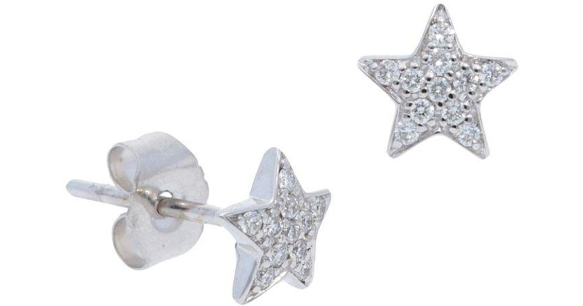 Lyst Nephora 14k White Gold Pavé Diamond Star Stud Earrings In Lyst Nephora 14k White Gold Pavé Diamond Star Stud Earrings In Metallic