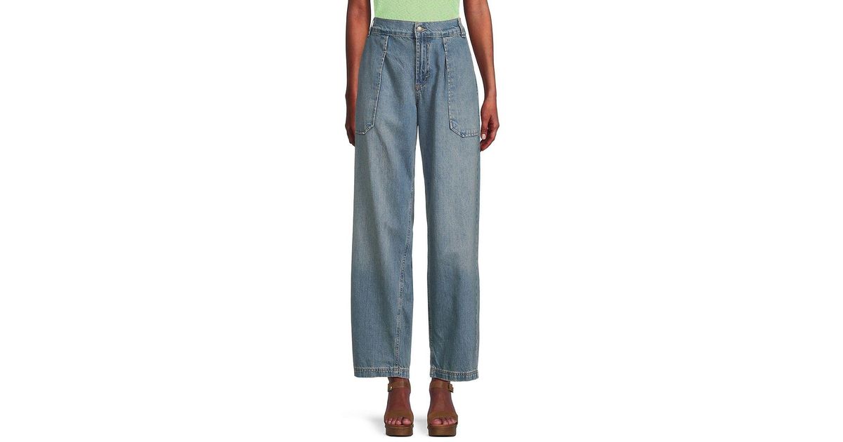 Free People Maeve High Rise Oversized Jeans in Blue | Lyst