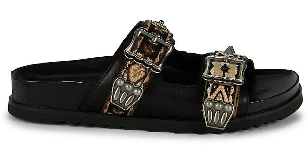 ulysse textile & leather slides