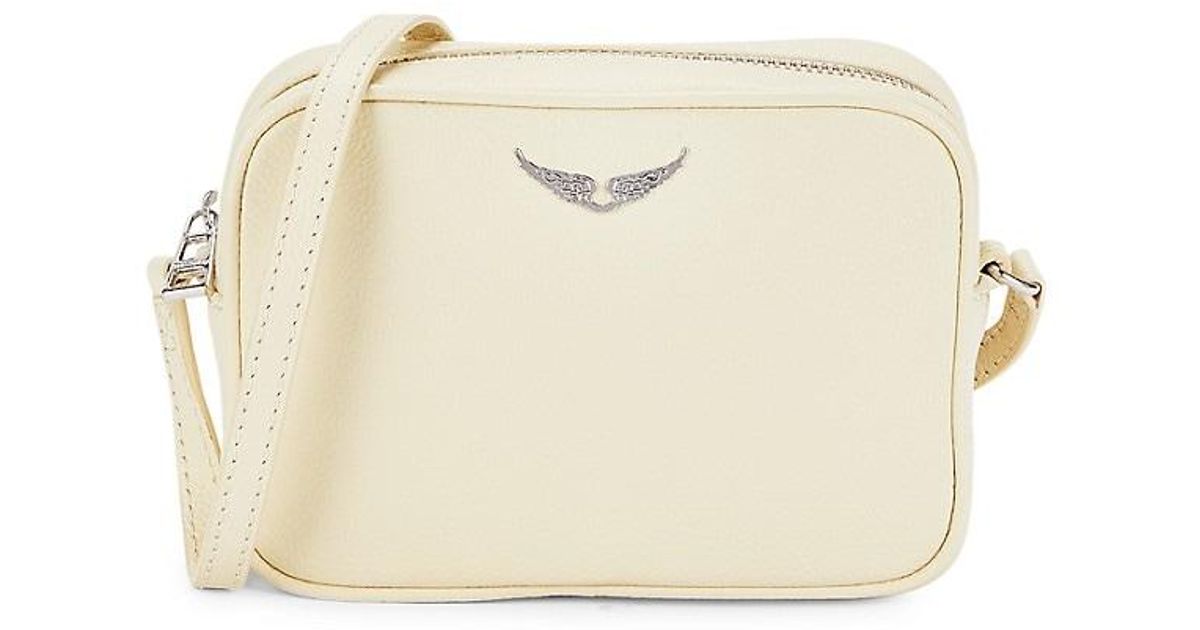 Zadig & Voltaire Boxy Wings Leather Shoulder Bag in White | Lyst