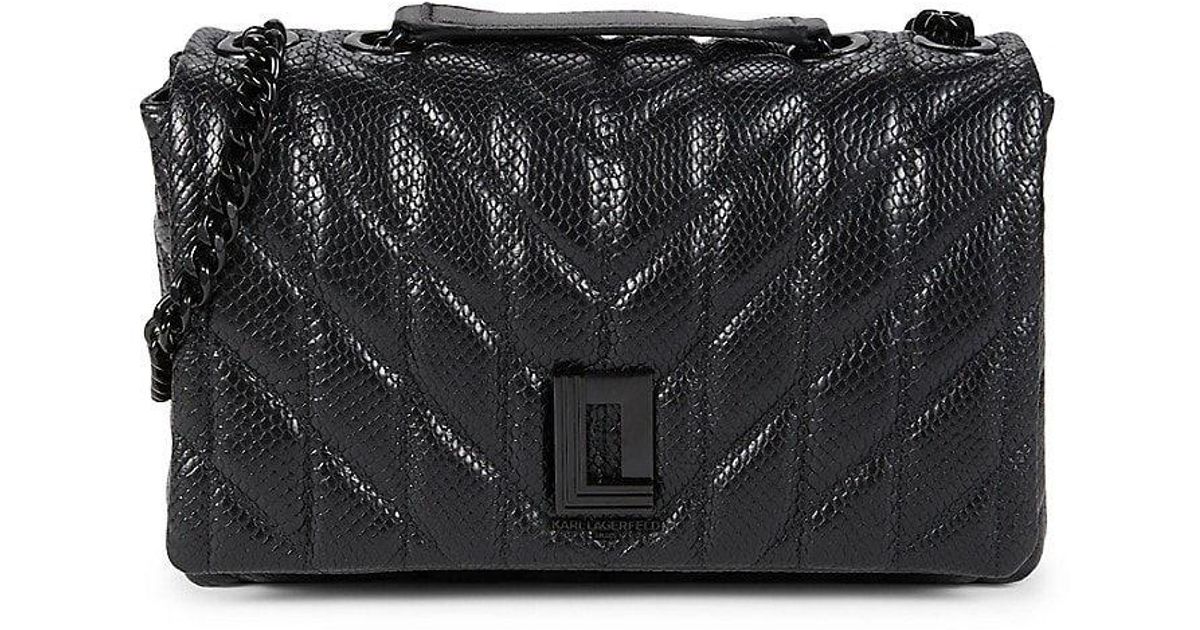 Karl Lagerfeld Lafayette Quilted Leather Shoulder Bag in Black Lyst
