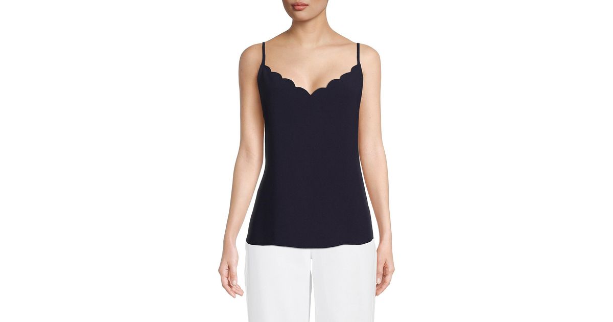 Ted Baker Synthetic Siina Scallop Neck Camisole Top in Navy (Blue) | Lyst