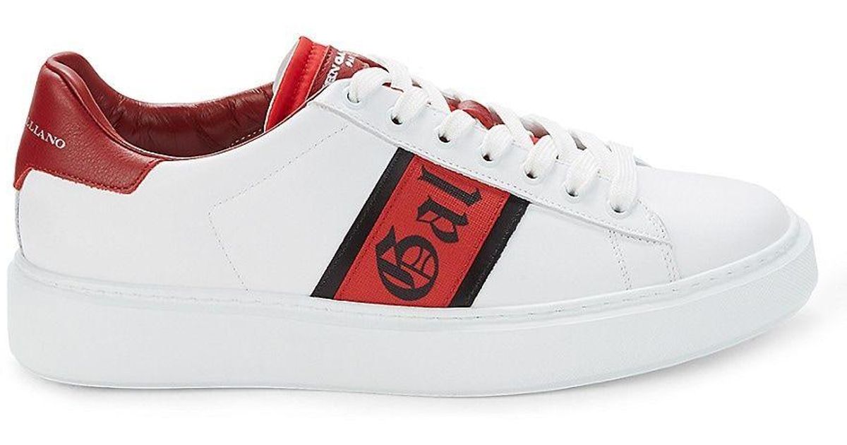 John Galliano Logo Sneakers in Red for Men | Lyst