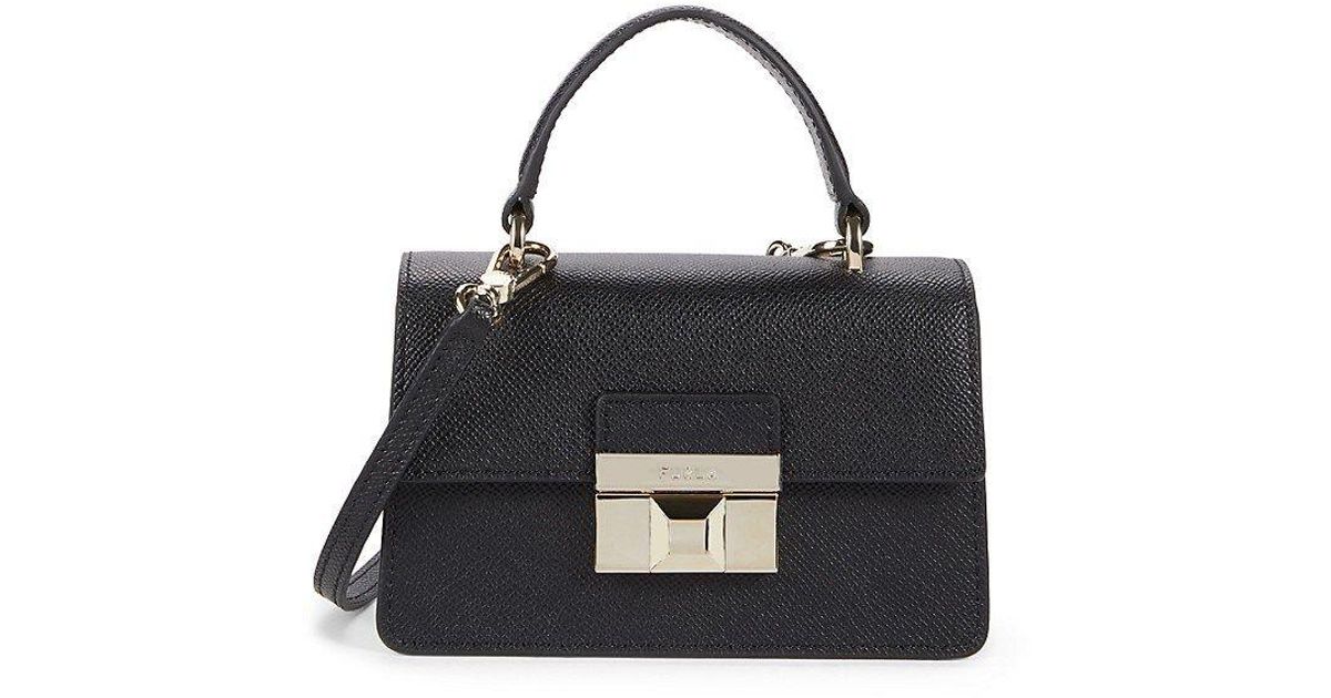 Furla Venere Micro Mini Top Handle Bag in Black