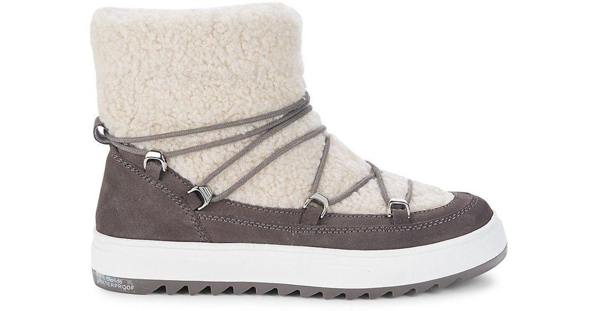 Blondo Sanity Waterproof Faux shearling Suede Hiking Boots Lyst