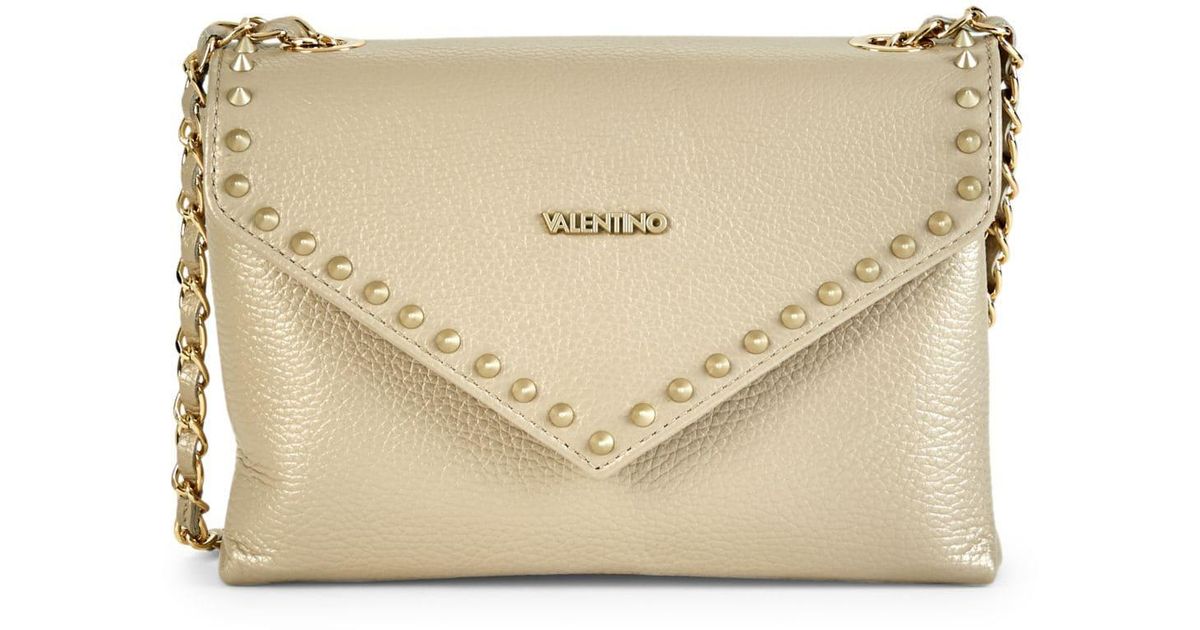 valentino by mario valentino studded leather crossbody bag