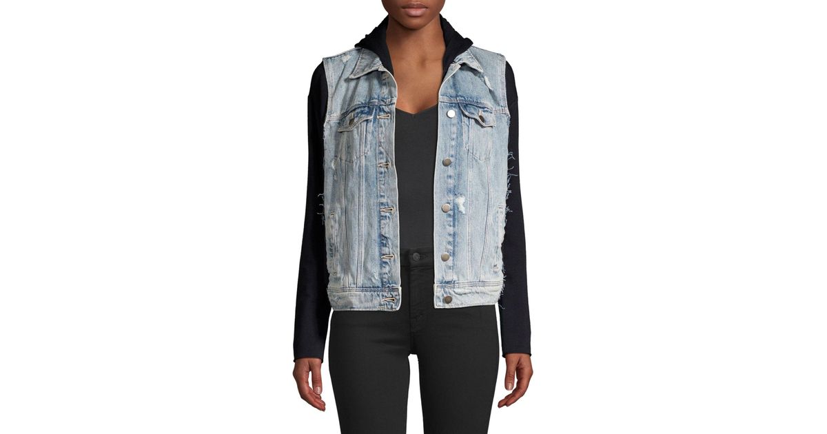 bailey 44 knit jean vest hoodie