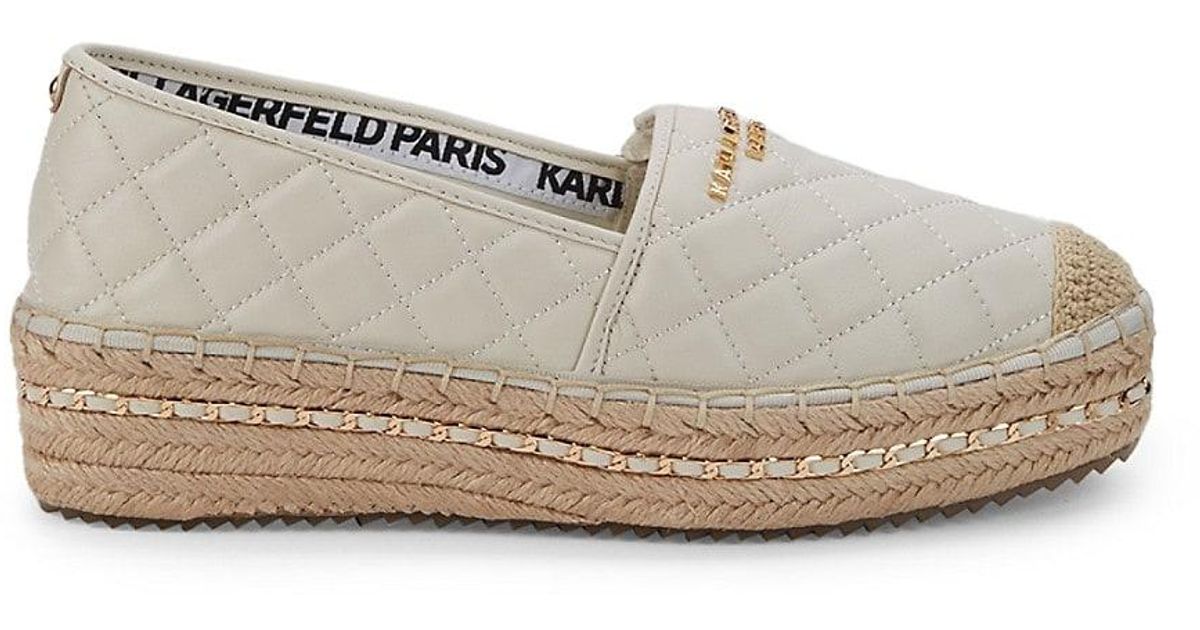 Karl Lagerfeld Dalia Quilted Platform Espadrilles | Lyst Canada