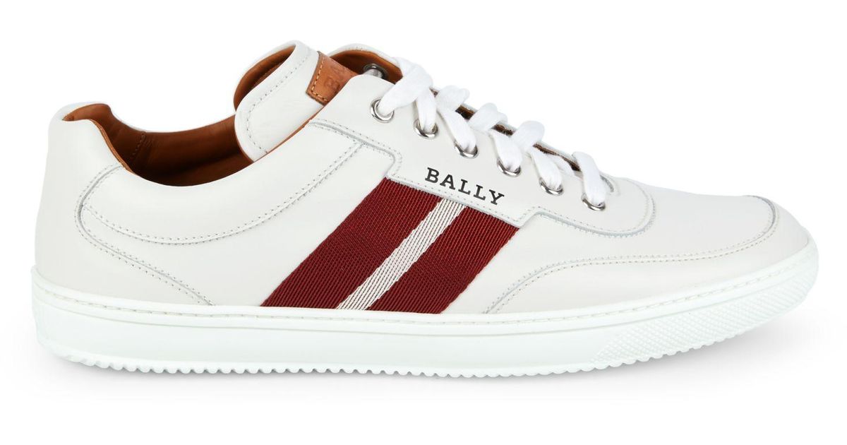 Bally Oriano Side Stripe Mix Media Leather Low-top Sneakers for Men - Lyst