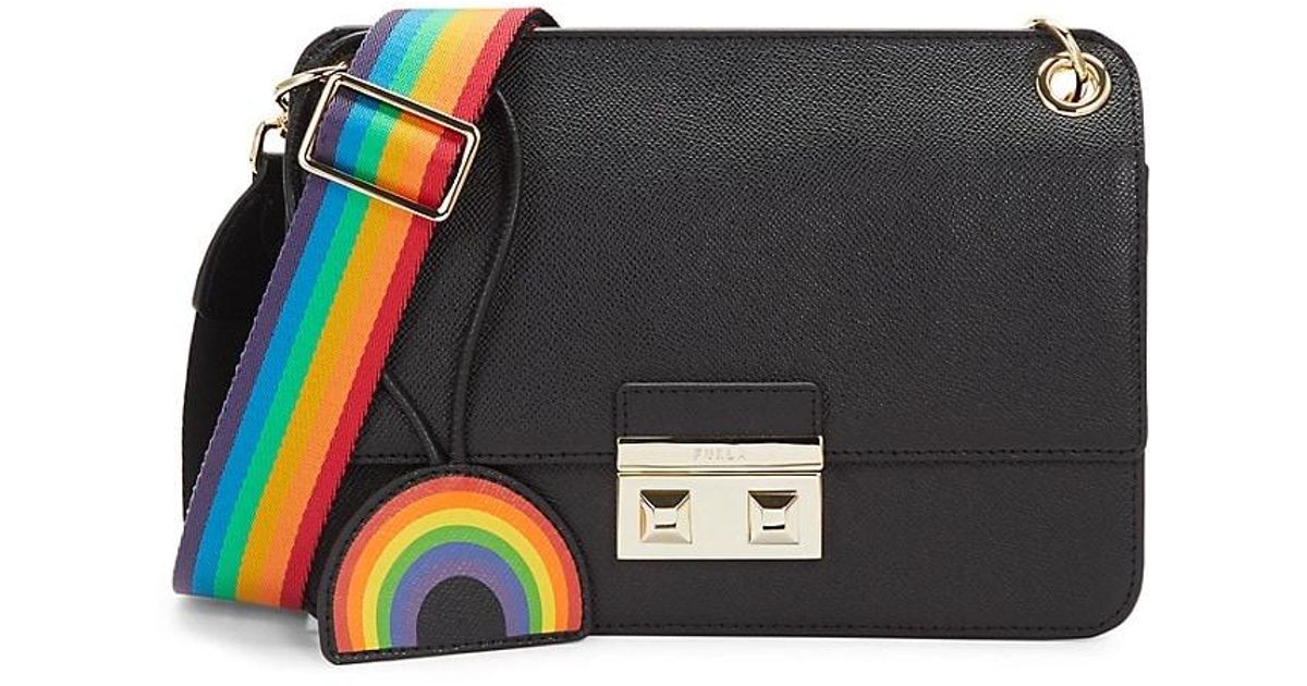 Furla Rainbow Leather Shoulder Bag in Black Lyst Australia