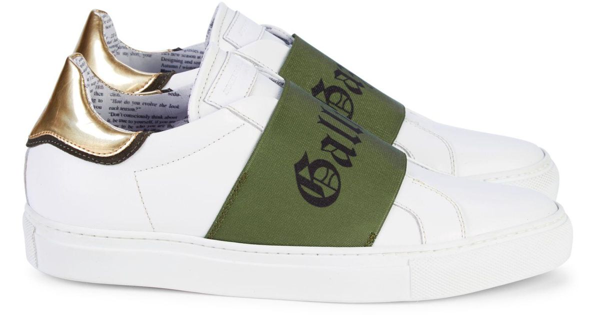 John Galliano Galliano Gazette Leather & Textile Sneakers in White - Lyst