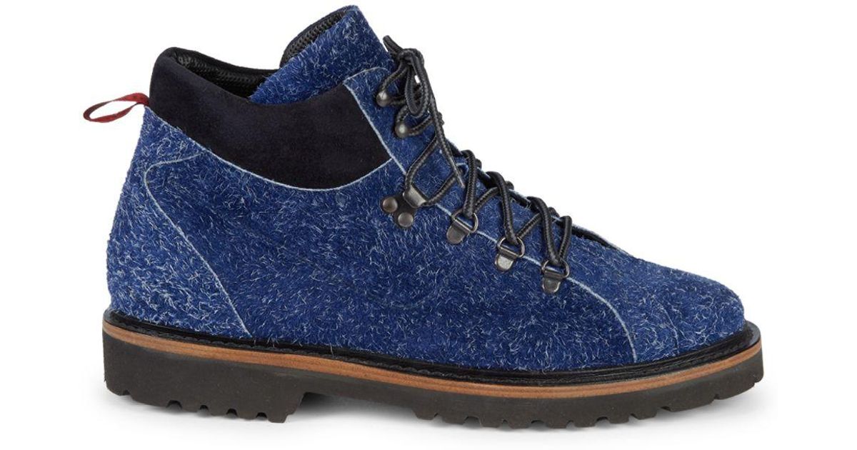 blue suede hiking boots