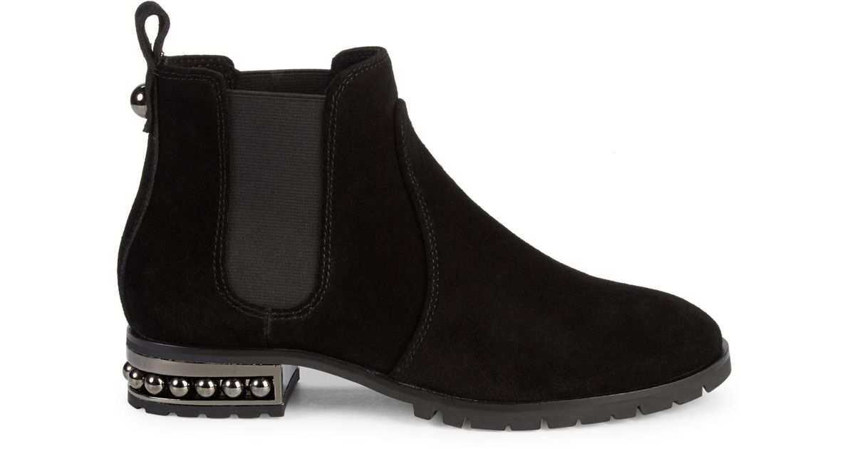 karl lagerfeld paris saxe beaded leather chelsea boots