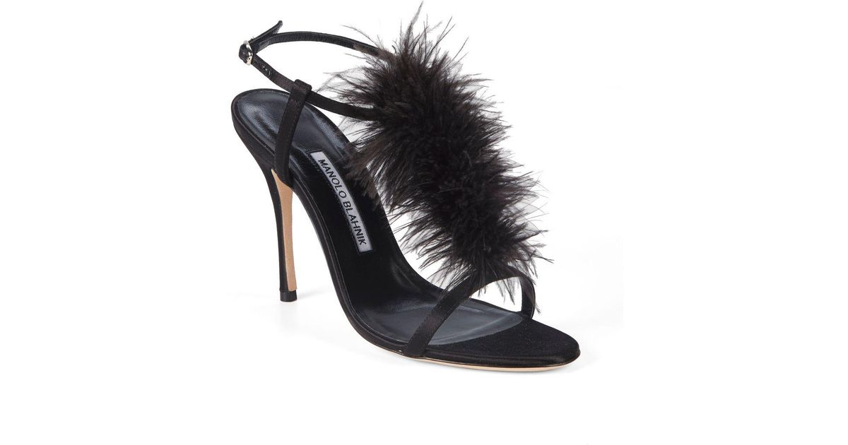 manolo blahnik feather heels