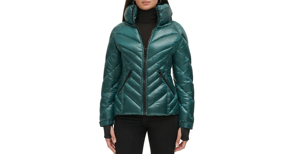 Guess Quilted Puffer Jacket in Green Lyst