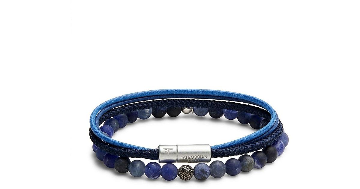 Tateossian blue beaded bracelet deals