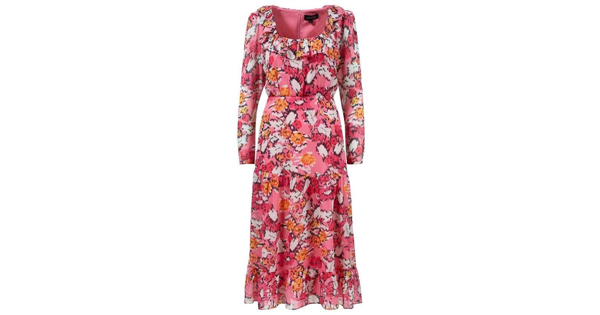 Saloni Silk Misha Dress in Red | Lyst