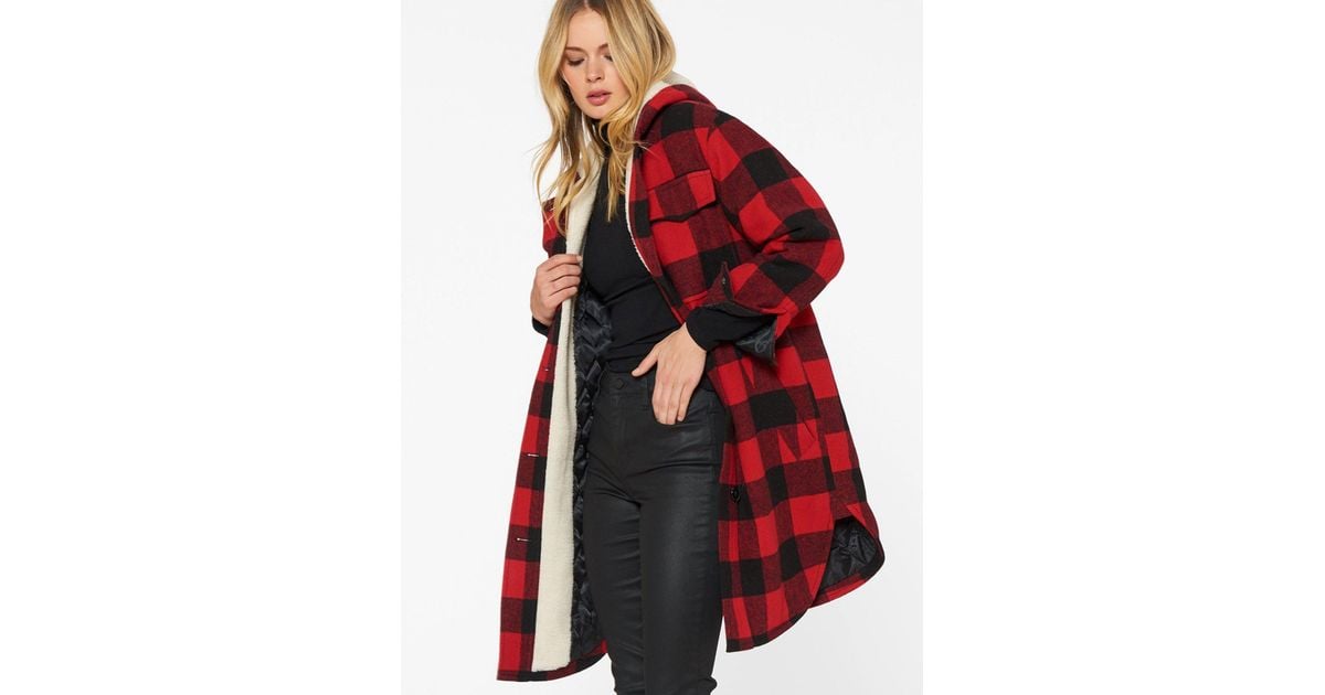 Sanctuary buffalo plaid coat Clearance